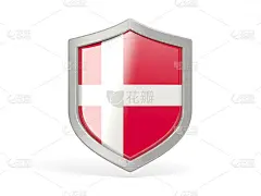 盾牌图标与丹麦国旗