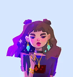 女孩插画 / ins：pastellmeer #遇见艺术# #艺术绿洲等你来# ​​​​
