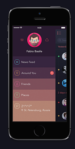 猫吃吃采集到App_侧导航