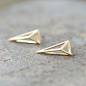 accessories / 3D triangle earrings#饰品#