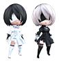 2P and 2B Minions Render from Final Fantasy XIV: Shadowbringers