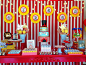 Awesome dessert table at a circus birthday party! See more party planning ideas at CatchMyParty.com!