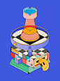Isometric graphic vibrant design studio agency Engineering  music art (2)