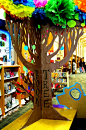 Cardboard Tree Library Display from Rachel Moani