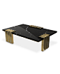 Vertigo Center Table | Luxxu | Modern Design and Living : Vertigo center table was made with sleek design giving a classy feel and a luxurious appeal. The unusual forms in gold plated brass involve the nero marquina marble making the center of living room