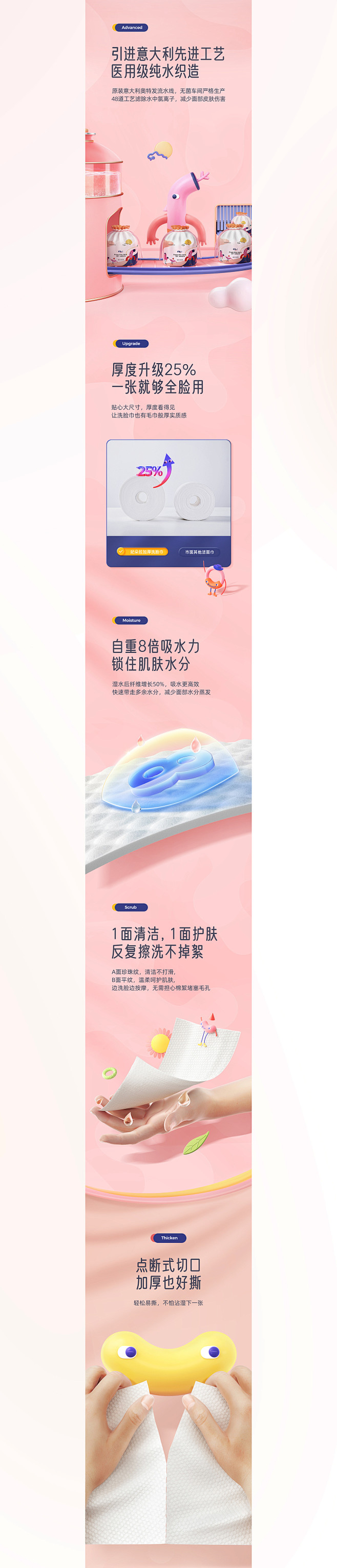 妃朵拉洗脸巾详情页-潜云设计团队