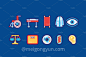 30个医疗保健医学科学生物学健康系列矢量图标素材 Medical Flat Icons Good for Logo :  