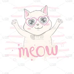 猫,独角兽,举起手,幽默,可爱,可爱的,云,绘制,坐,爱