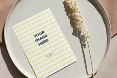 大气自然花卉卡片名片样机