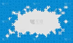 七巧板,蓝色背景,谜题游戏,部分,团队,概念,图像,切片食物,思考