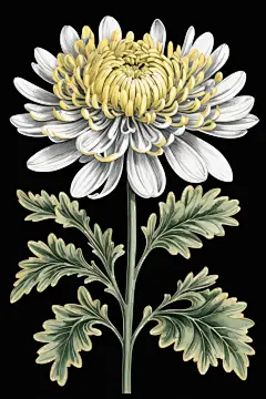 草本植物雏菊菊花花朵插画图片