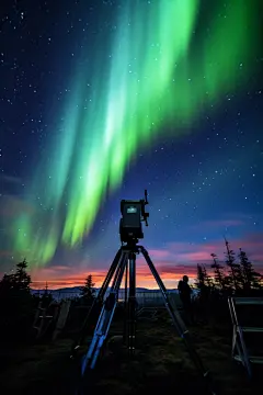 探索北极光自然夜空