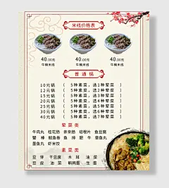 火锅米线中餐厅菜品套餐宣传促销海报面馆