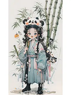 熊猫女孩全身版本来啦｜手机壁纸分享