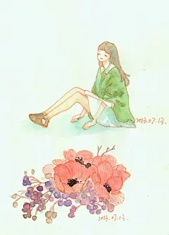 一棵羊角榕  的插画 日绘