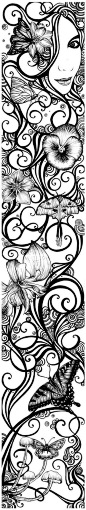 This is a gorgeous bookmark if you make the image smaller.... also very challenging to color when that size!: 