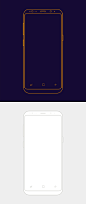 2 枚极简三星 Galaxy S8 线框模型