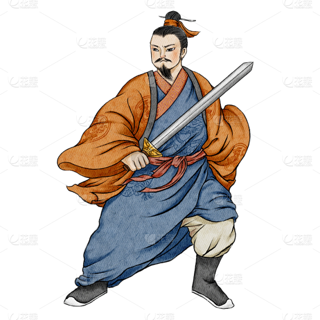 质量人物插画-水墨中国风-刘备
