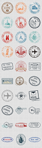 古典城市旅游邮票邮戳印章免抠png素材