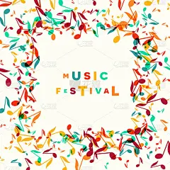 五彩缤纷的音乐节背景。矢量图