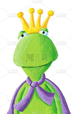 青蛙王子的丙烯插画