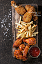 Fried chicken legs with french fries by Natasha Breen on 500px