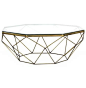 Dixon Geometric Modern Antique Brass Octagonal Coffee Table