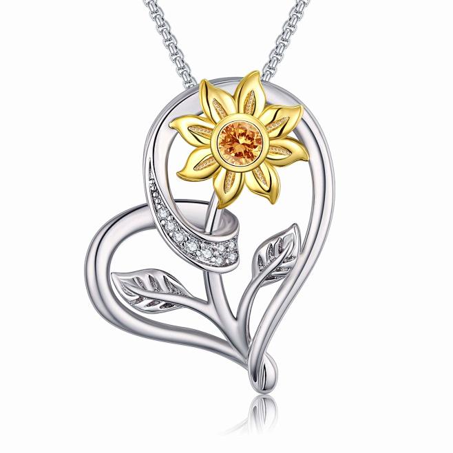 amazoncomklurentsunflowerloveheartpendantnecklacejewel