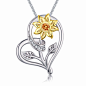 Amazon.com: Klurent Sunflower Love Heart Pendant Necklace Jewelry You are My Sunshine Adjustable 18-20 Inches Blessings for Women Daughter Wife Mother on Birthday Anniversary: Jewelry