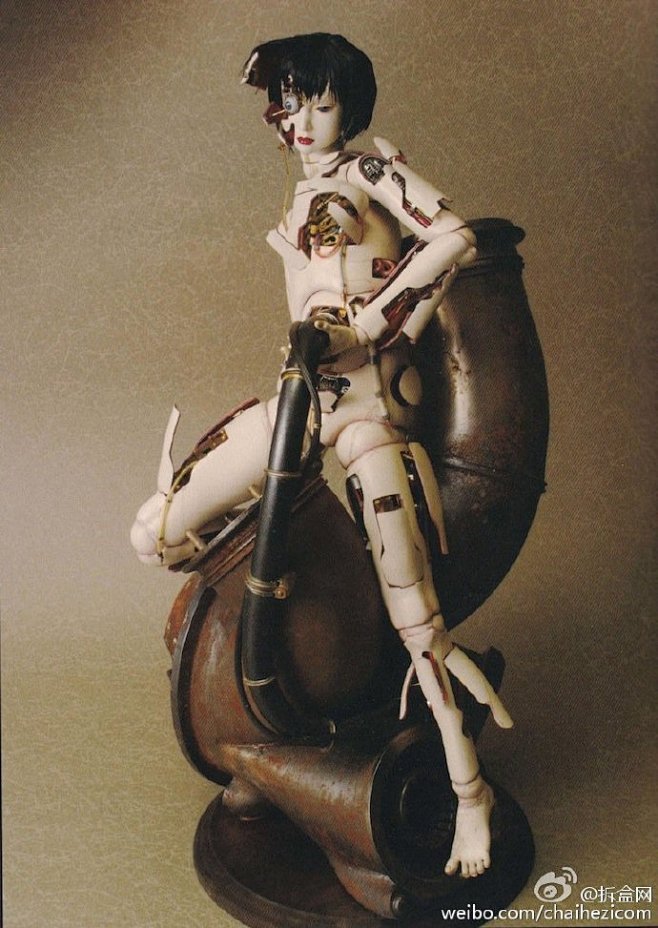 攻壳机动队14艺妓傀儡bjd素体鬼木佑二内构涂装鬼头荣作妆发旧化竹谷