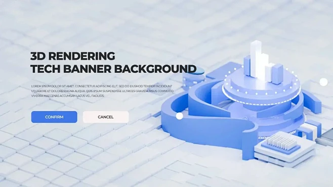 11款3D立体科技感数据安全Banner...
