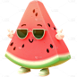 夏季果蔬通用3D拟人水果元素素材