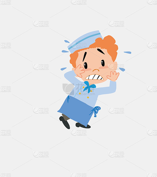 厨师非常惊慌地用手敲了敲头。