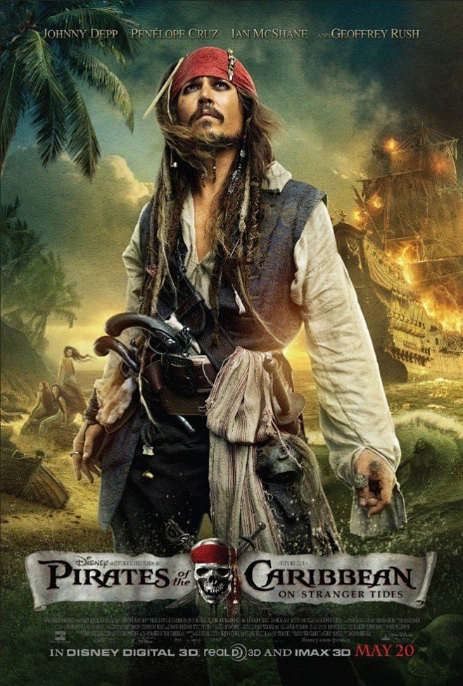 电影海报欣赏：加勒比海盗之惊涛怪浪-设计...