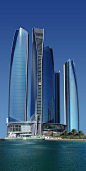 未来派建筑，阿提哈德航空塔，阿布扎比DBI设计

Futuristic Architecture, Etihad Towers, Abu Dhabi by DBI Design