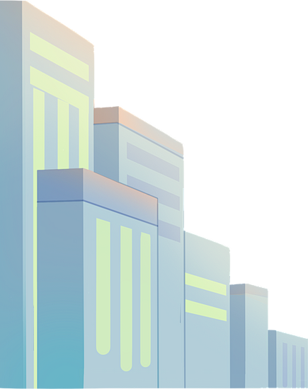 渐变大透视招聘场景插画-建筑