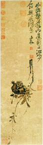 徐渭《榴实图》，纸本，纵91.4厘米，横26.5厘米，台北故宫博物院藏。 (1000×3373)