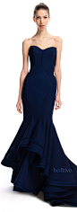 Zac Posen Violet Blue Tiered Mermaid Gown