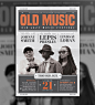 老式怀旧音乐会海报宣传模板 Old Vintage Music Flyer [psd] 