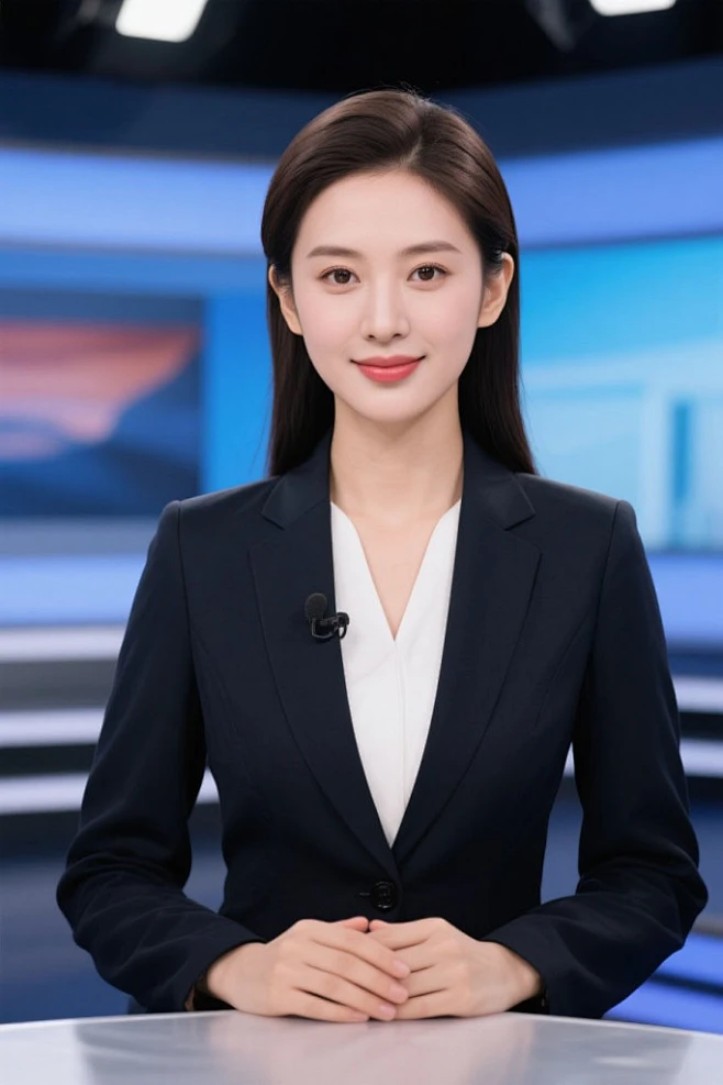 新闻主播演播室演播厅主持人职业人物肖像-花瓣网