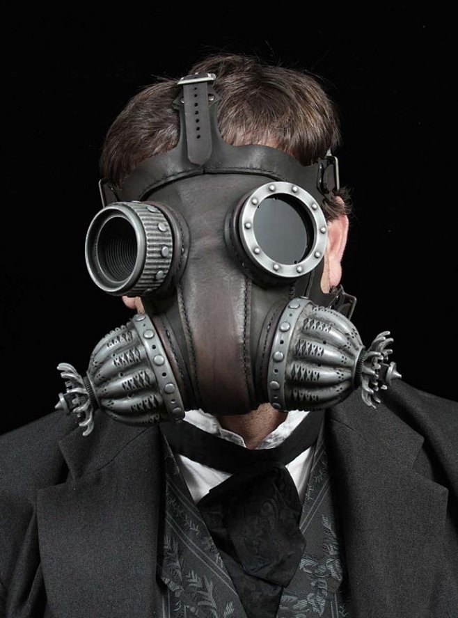 33工业元素工业遗址废墟废土蒸汽朋克风格防毒面具面罩