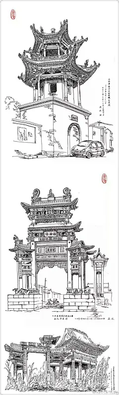 【一个人，一支笔，记录正在失落的故乡】一个半路出家的手绘爱好者，一个古建筑狂热爱好者，独自行走在大地上，用手绘记录了那些正在消亡的寺庙、陵寝、村堡、宫观…那些中国人曾经的故乡。