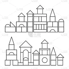 塔,玩具,积木,成一排,极简构图,儿童,婴儿,男孩,女孩,着色