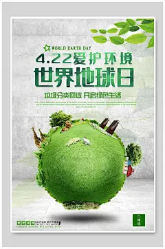 绿色世界地球日宣传海报