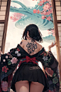 其中包括图片：another ai girl tattoo kimono