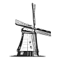 Vector-Illustration-world-monument-windmill
