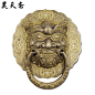 昊天斋 仿古大门狮子头纯铜拉手老式复古院门兽首铜拉环虎头拉手-tmall.com天猫