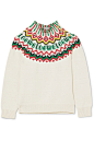 Loewe | 费尔岛式杂色图案针织棉质混纺毛衣 | NET-A-PORTER.COM