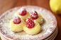 Desserts / Lemon curd and raspberry tea biscuits.