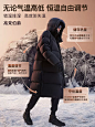 高梵黑金六格极地鹅绒羽绒服女恒温保暖防风长款黑色加厚外套反季-tmall.com天猫